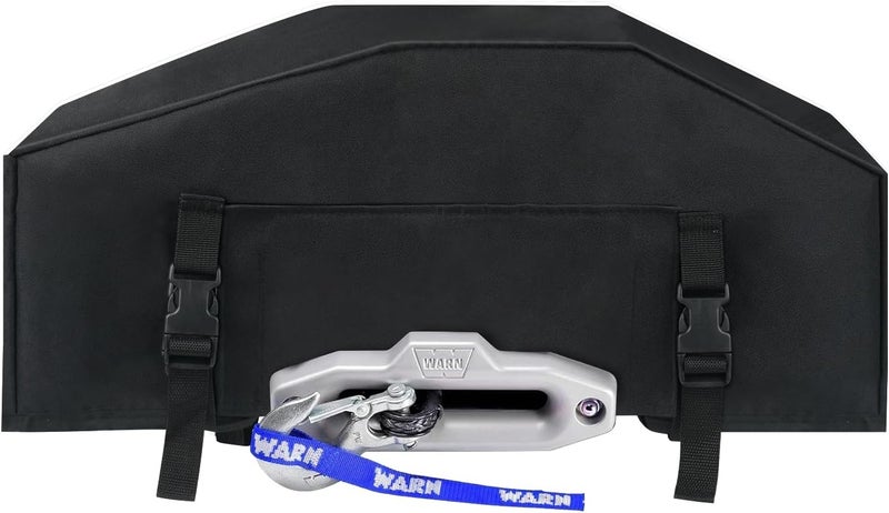 Transni Winch Cover, High Quality Heavy Duty UV-resistant Winch Protective Cover, Indoor/Outdoor Winch Accessories, Weather Resistant Dust Cover for Electric Winches up to 12000Lbs (Black) - Image 1